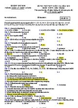 Đề thi thử THPT Quốc gia môn Hóa học năm 2019 - Mã đề 223 - Sở giáo dục và đào tạo Bắc Ninh
